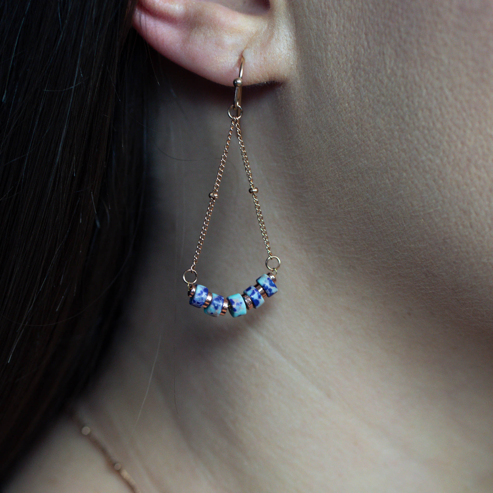 Boucles d'oreilles PIANA en pierres Jaspe - SLOYA